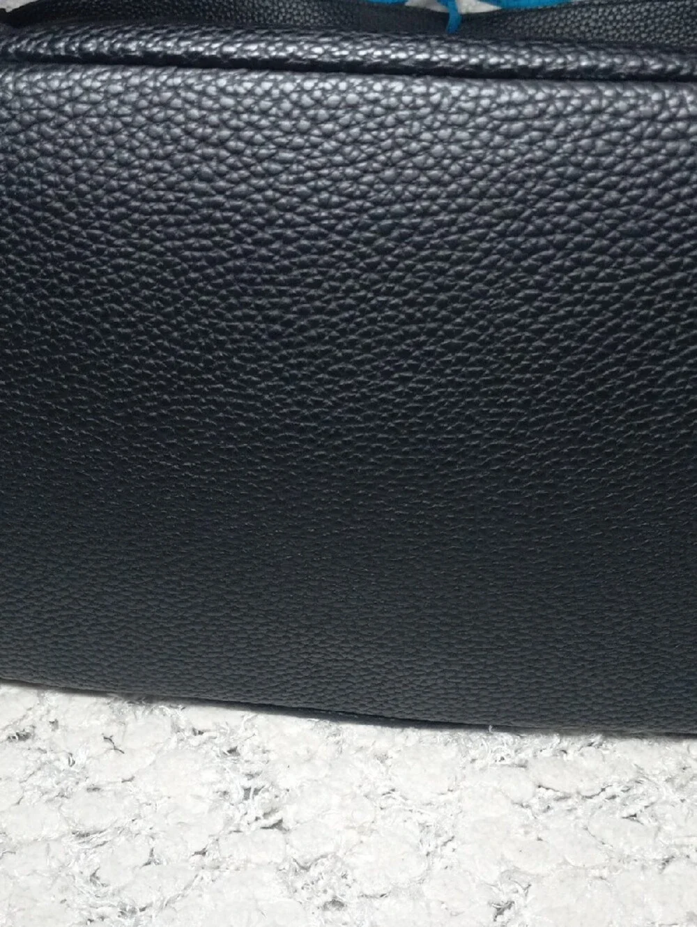 Black Pebbled Shoulder Bag with Stud Detail